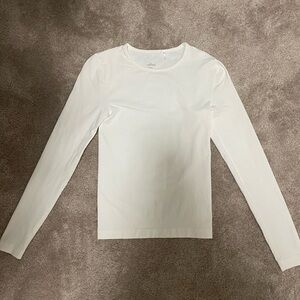 Aritzia Wilfred Elegant Cream Long Sleeve Top
